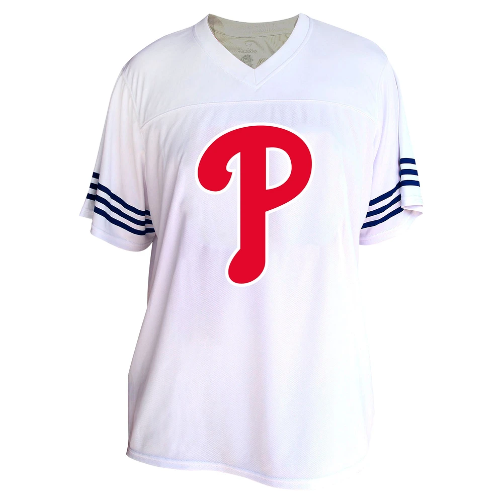 T-shirt à rayures blanches pour femme avec profil des Philadelphia Phillies, grande taille