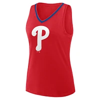 Women's  Red Philadelphia Phillies Plus Sized Stellar Win V-Neck Tank Top