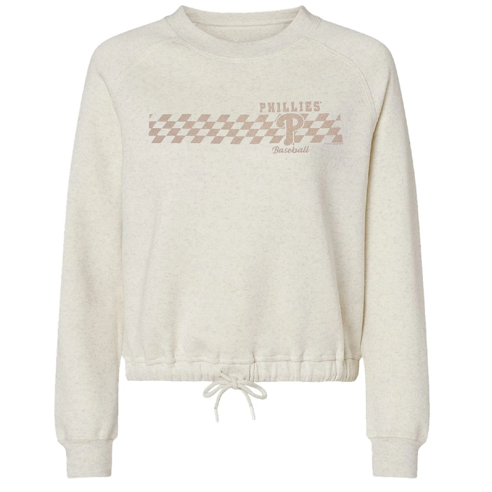 Sweat-shirt à carreaux ton sur doux comme un raisin pour femme, motif naturel Philadelphia Phillies