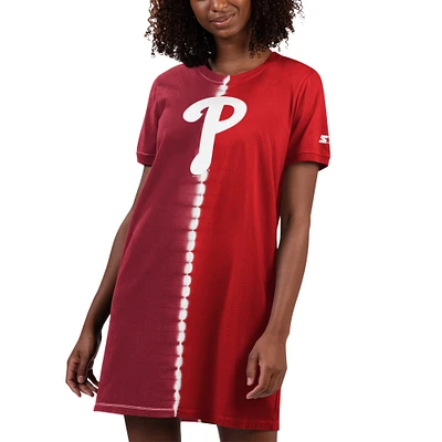 Robe sneaker Ace Tie-Dye des Phillies de Philadelphie Starter rouge/bourgogne pour femmes