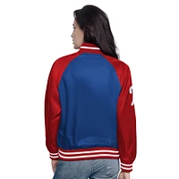 Veste universitaire à boutons-pression pour femme Starter Royal/Red Philadelphia Phillies Home Run
