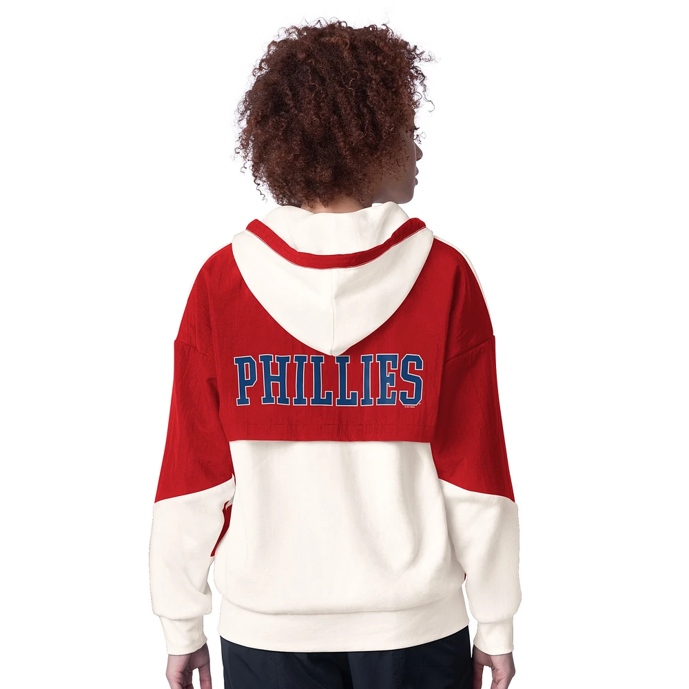 Women's Starter White Philadelphia Phillies Scrimmage Full-Zip Hoodie