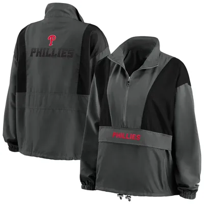 Philadelphia Phillies WEAR by Erin Andrews Women's Packable Half-Zip Jacket - Charcoal