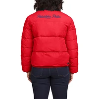 Women's WEAR by Erin Andrews  Red/White Philadelphia Phillies Reversible Cropped Full-Zip Puffer Jacket