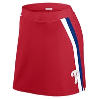 WEAR by Erin Andrews - Jupe-short rouge à rayures des Phillies de Philadelphie pour femmes