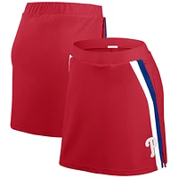 WEAR by Erin Andrews - Jupe-short rouge à rayures des Phillies de Philadelphie pour femmes