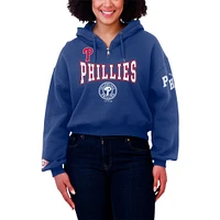 Sweat à capuche zippé quart de tour Royal Philadelphia Phillies Patch pour femme WEAR by Erin Andrews