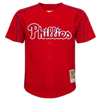Maillot d'entraînement au bâton en maille rouge des Phillies de Philadelphie pour jeunes Mitchell & Ness Ryan Howard