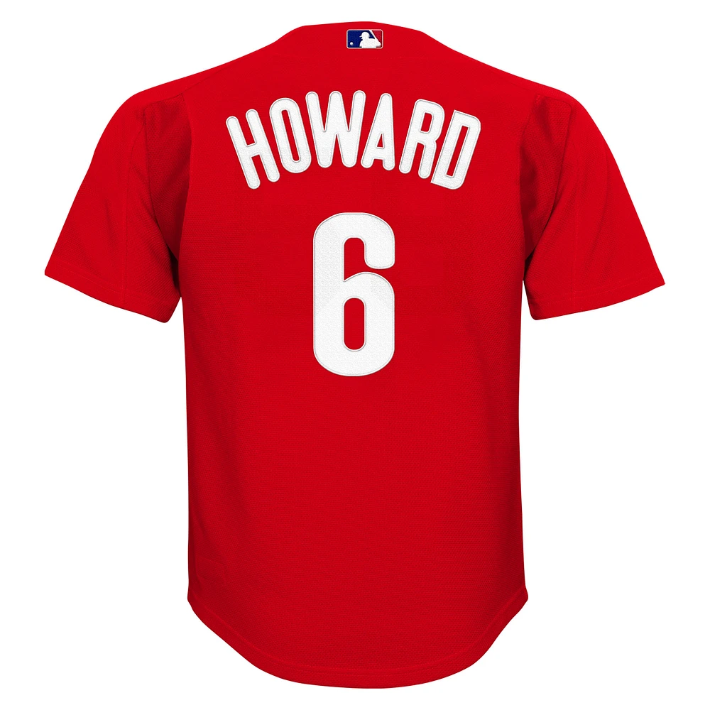 Maillot d'entraînement au bâton en maille rouge des Phillies de Philadelphie pour jeunes Mitchell & Ness Ryan Howard