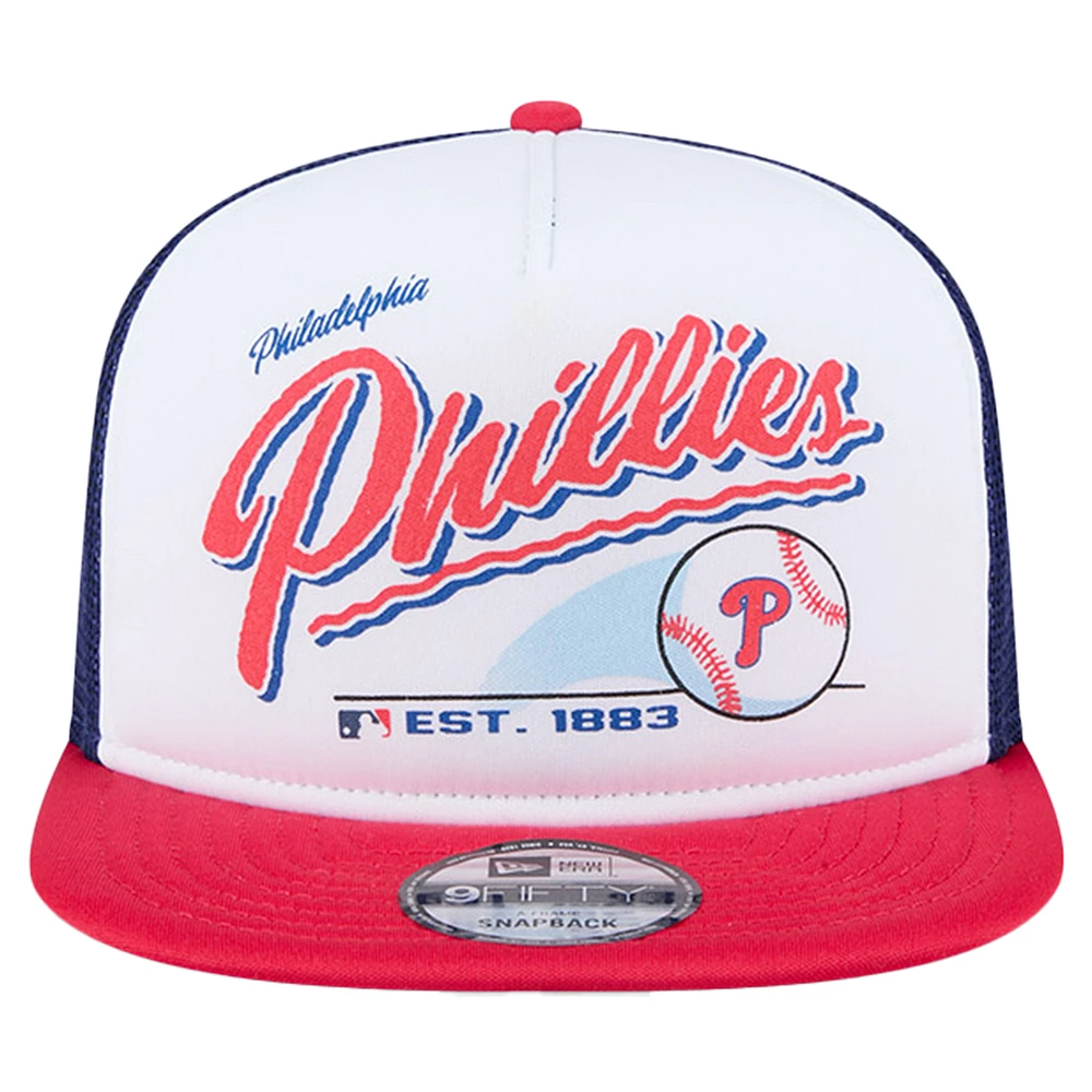 Casquette Snapback rétro 9FIFTY blanche des Phillies de Philadelphie New Era pour jeunes