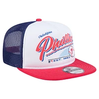 Casquette Snapback rétro 9FIFTY blanche des Phillies de Philadelphie New Era pour jeunes