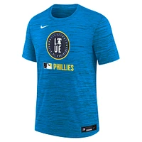 T-shirt Nike Aqua Philadelphia Phillies Authentic Collection City Connect Velocity Performance pour jeunes