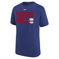 T-shirt Nike bleu pour jeunes, légende locale des Phillies de Philadelphie