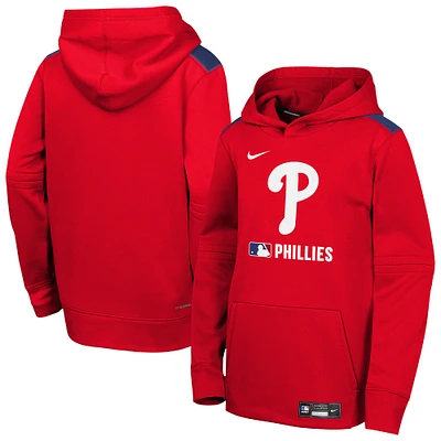 Sweat à capuche Nike rouge Philadelphia Phillies Authentic Collection Performance pour jeunes