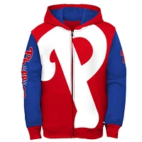 Veste à capuche entièrement zippée Youth Fanatics Rouge/Royal Philadelphia Phillies Postcard
