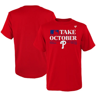 T-shirt rouge des vestiaires séries éliminatoires 2023 Phillies de Philadelphie pour jeunes fanatiques