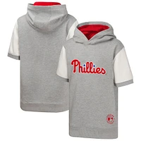 Sweat à capuche manches courtes pour jeunes Philadelphia Phillies Line Up Heather Gray