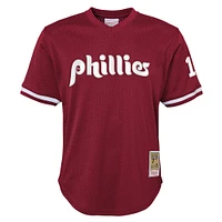 Jeune Mitchell & Ness Darren Daulton Bourgogne Phillies de Philadelphie Cooperstown Collection Maillot d'entraînement au bâton en maille