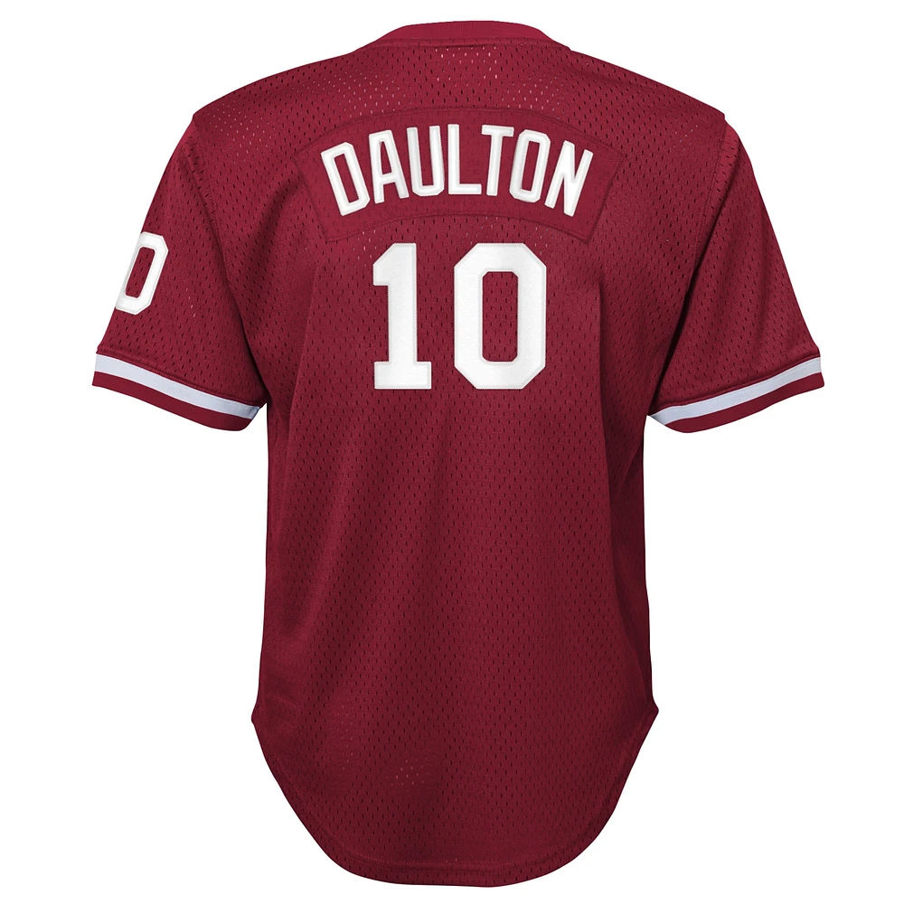 Jeune Mitchell & Ness Darren Daulton Bourgogne Phillies de Philadelphie Cooperstown Collection Maillot d'entraînement au bâton en maille