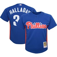 Maillot d'entraînement au bâton en maille pour jeunes Mitchell & Ness Roy Halladay Royal Philadelphia Phillies Cooperstown Collection