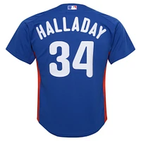 Maillot d'entraînement au bâton en maille pour jeunes Mitchell & Ness Roy Halladay Royal Philadelphia Phillies Cooperstown Collection