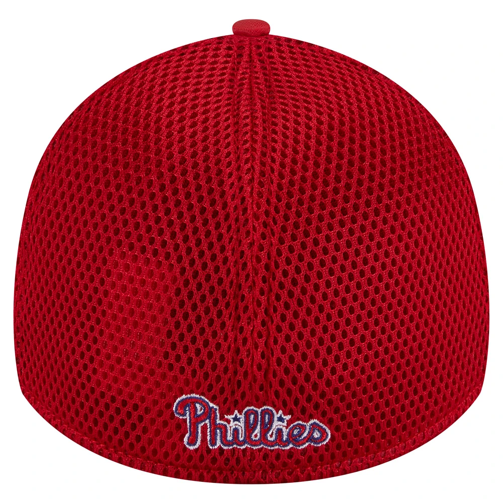 Youth New Era Red Philadelphia Phillies Camo 39THIRTY Flex-Fit Hat