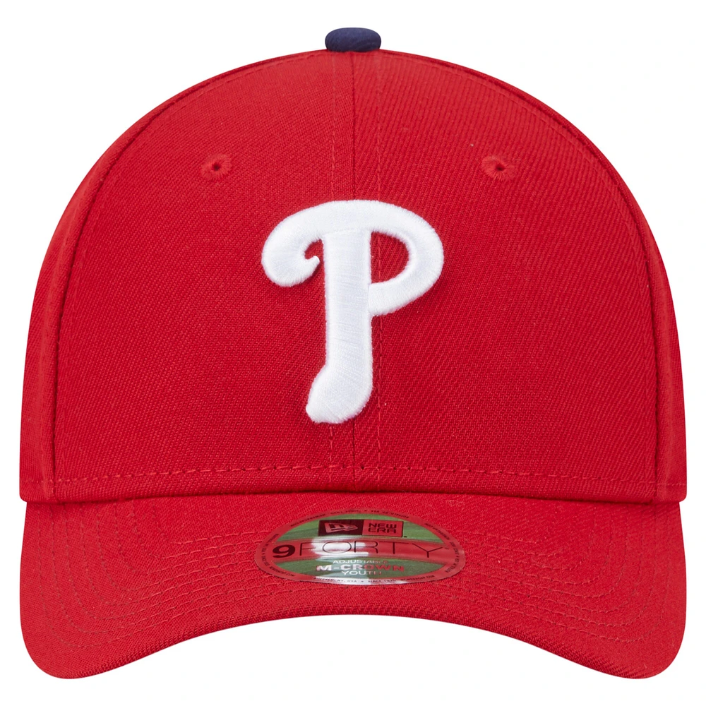 Casquette ajustable 9FORTY pour jeune joueur des Philadelphia Phillies de New Era rouge