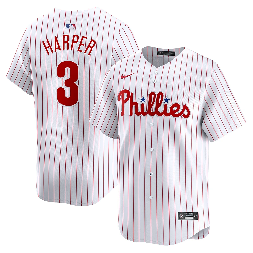 Maillot de joueur Nike Bryce Harper blanc pour jeune des Phillies Philadelphie à domicile limité