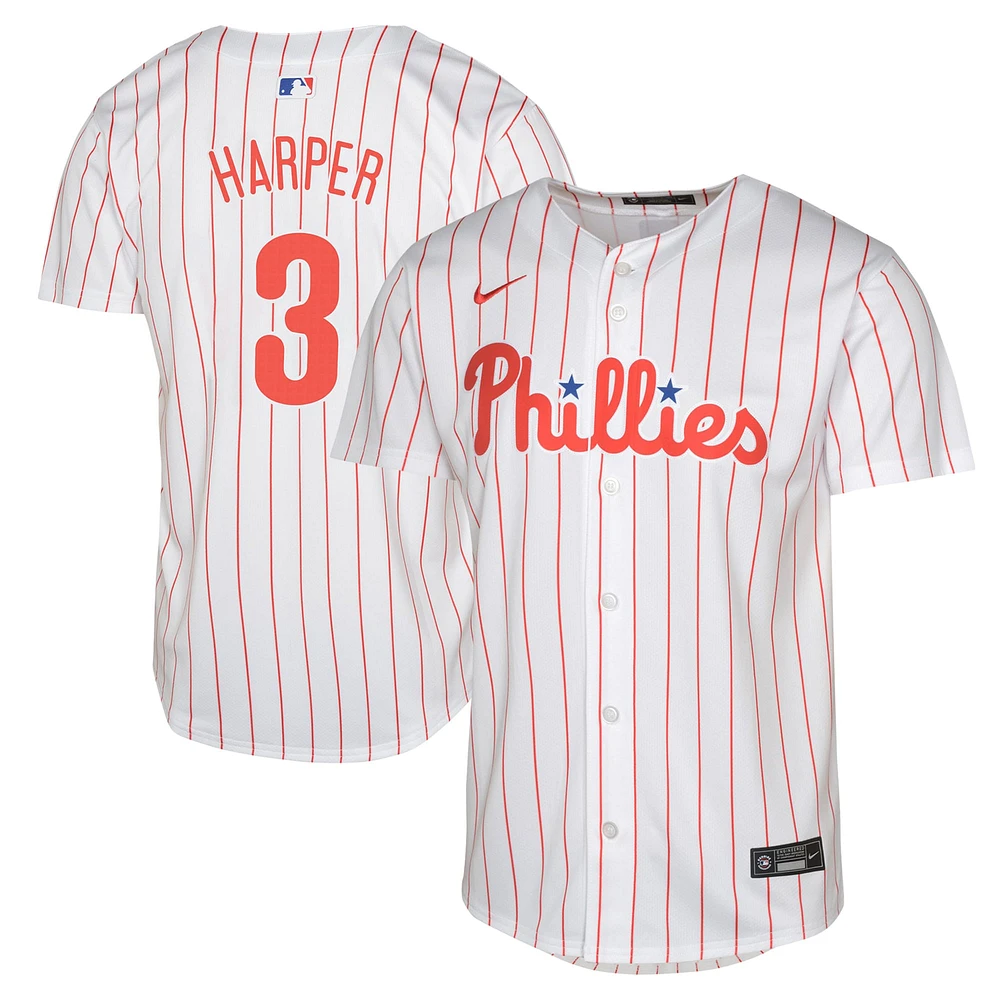 Maillot de joueur Nike Bryce Harper blanc Philadelphia Phillies Limited pour jeune