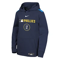 Youth Nike Navy Philadelphia Phillies City Connect Authentic Collection Performance Pullover Hoodie
