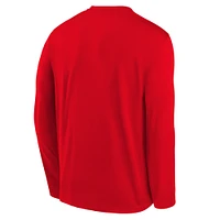 T-shirt Nike rouge à manches longues pour jeunes Philadelphia Phillies Authentic Collection Legend Performance