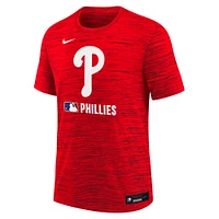 T-shirt Nike rouge pour jeunes Philadelphia Phillies Authentic Collection Velocity Performance