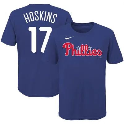 Men's Nike Rhys Hoskins Light Blue Philadelphia Phillies Name & Number  T-Shirt