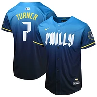 Maillot de joueur Nike Trea Turner bleu Philadelphia Phillies 2024 City Connect Limited pour jeune