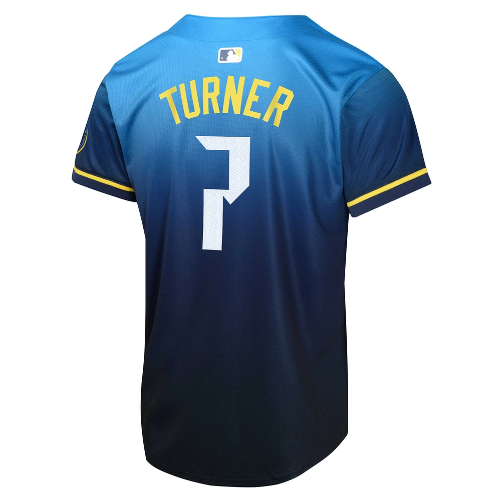 Maillot de joueur Nike Trea Turner bleu Philadelphia Phillies 2024 City Connect Limited pour jeune