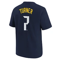 T-shirt Nike Trea Turner bleu marine pour jeune, Philadelphia Phillies Fuse City Connect, avec nom et numéro