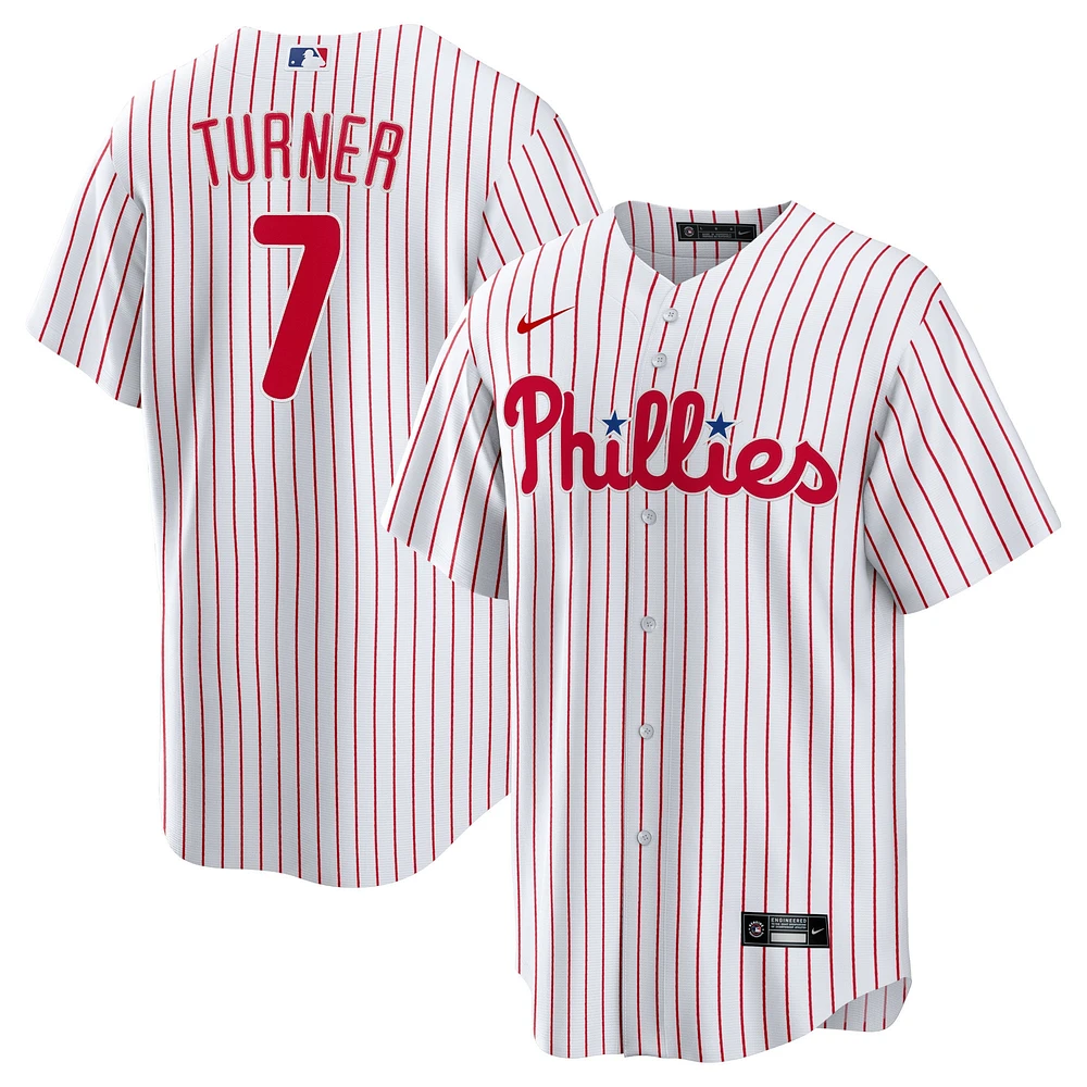 Maillot de joueur réplique des Phillies Philadelphie Nike Trea Turner blanc pour jeune