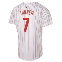 Maillot de joueur match à domicile Nike Trea Turner blanc des Phillies Philadelphie pour jeune