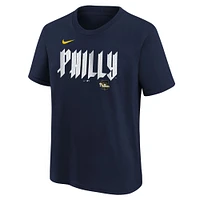 Youth Nike Zack Wheeler Navy Philadelphia Phillies Fuse City Connect Name & Number T-Shirt