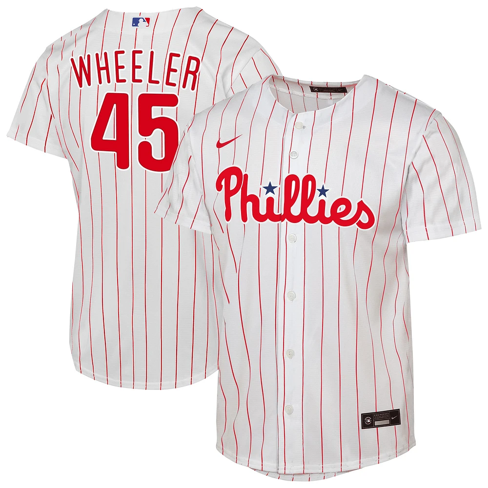 Youth Nike Zack Wheeler White Philadelphia Phillies Home Replica Player Jersey