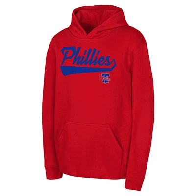 Sweat à capuche en polaire sur mesure pour jeunes Philadelphia Phillies rouge