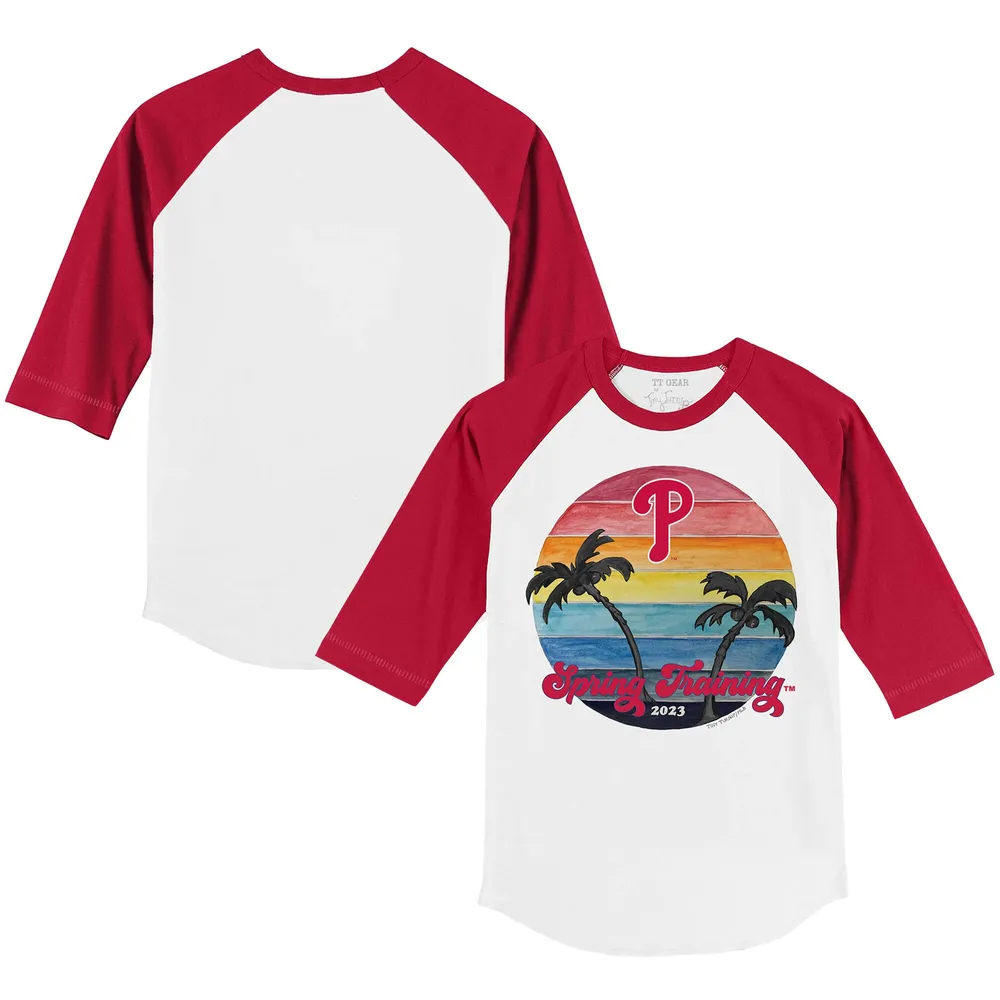 Infant Tiny Turnip White/Red Boston Red Sox Lucky Charm Raglan 3/4 Sleeve T-Shirt