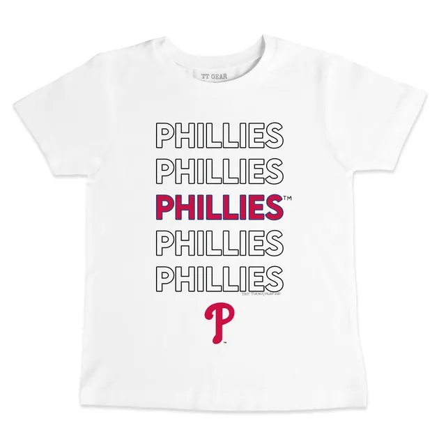 Youth Tiny Turnip White Philadelphia Phillies Stacked T-Shirt Size: Large