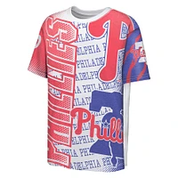 T-shirt blanc pour jeunes des Phillies de Philadelphie Impact Hit Bold