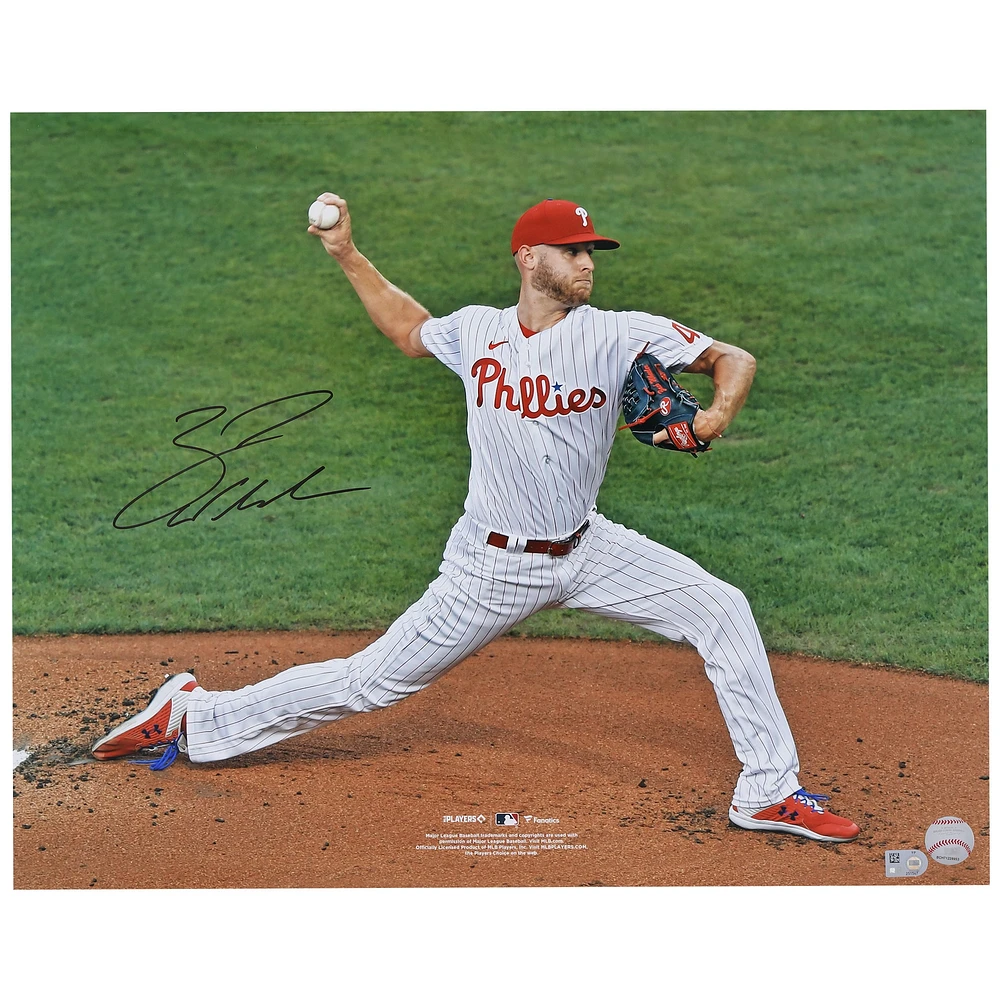 Zack Wheeler Philadelphia Phillies Autographed 16" x 20" Pinstripes Pitching Photograph