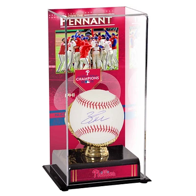 Vitrine de présentation de baseball autographiée par Zack Wheeler des Philadelphia Phillies et champion de la Ligue nationale 2022 sublimée