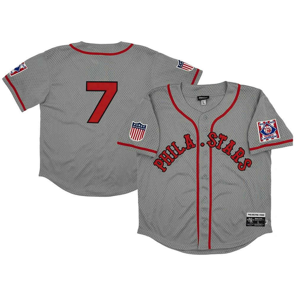 Maillot Homme Rings & Crwns #7 Gris Philadelphia Stars Mesh Button-Down Replica Jersey