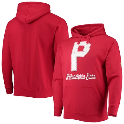 Men's Stitches Red Philadelphia Stars Negro League Logo Pullover Hoodie