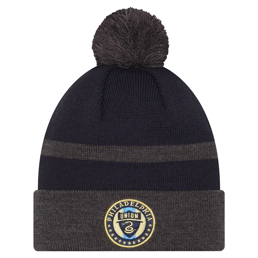  New Era  Navy Philadelphia Union 2025 Kickoff Cuffed Knit Hat with Pom