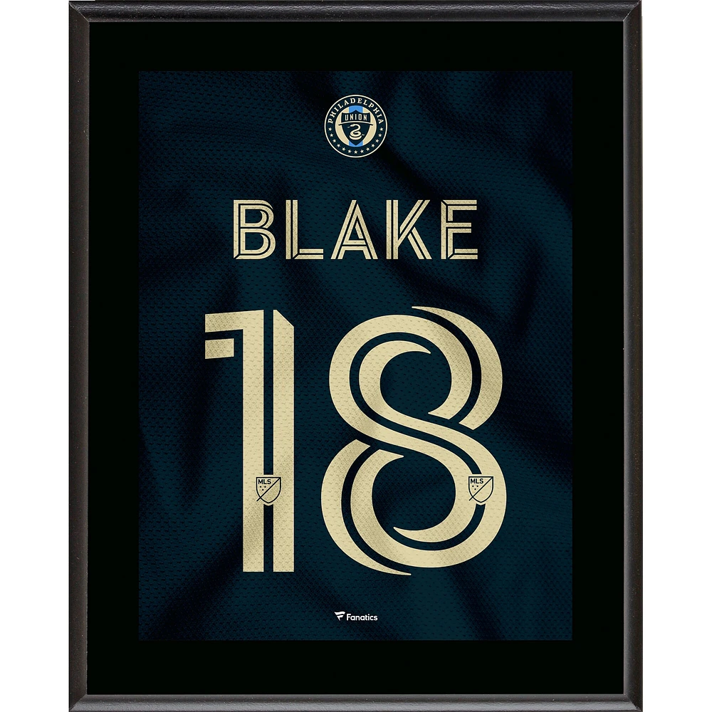 Plaque sublimée numéro 18 de style maillot de l'Union de Philadelphie d'Andre Blake 10,5" x 13"